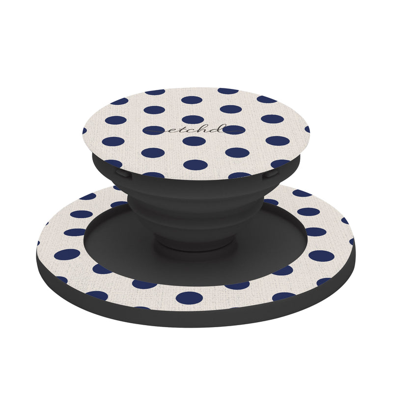 Navy & Cream Polka Dot Handy-Halterung und Ständer-zoom-