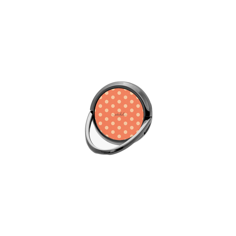 Peach And Coral Polka Dot Phone Ring Holder-zoom-