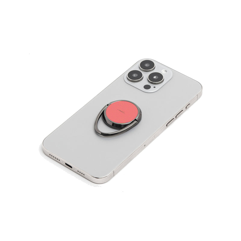 Pink And Orange Striped Diagonal Phone Ring Holder-zoom-