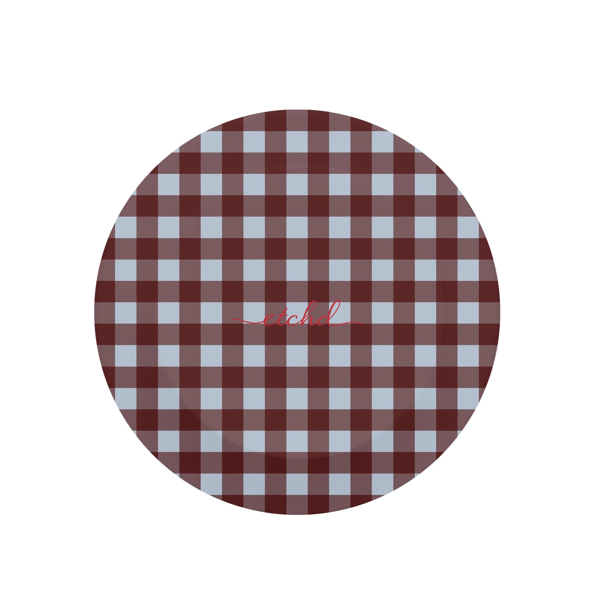 Blue & Cherry Gingham Anello e supporto per telefono di etchd, vista 2