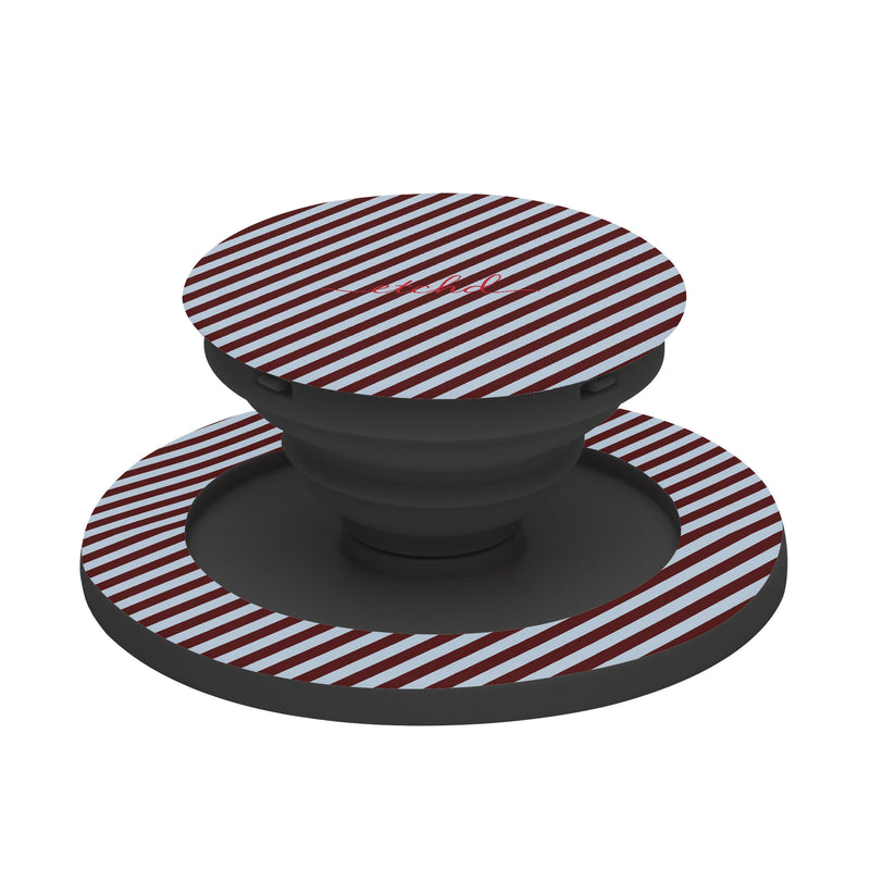 Blue & Cherry Striped Diagonal Phone Grip And Stand-zoom-