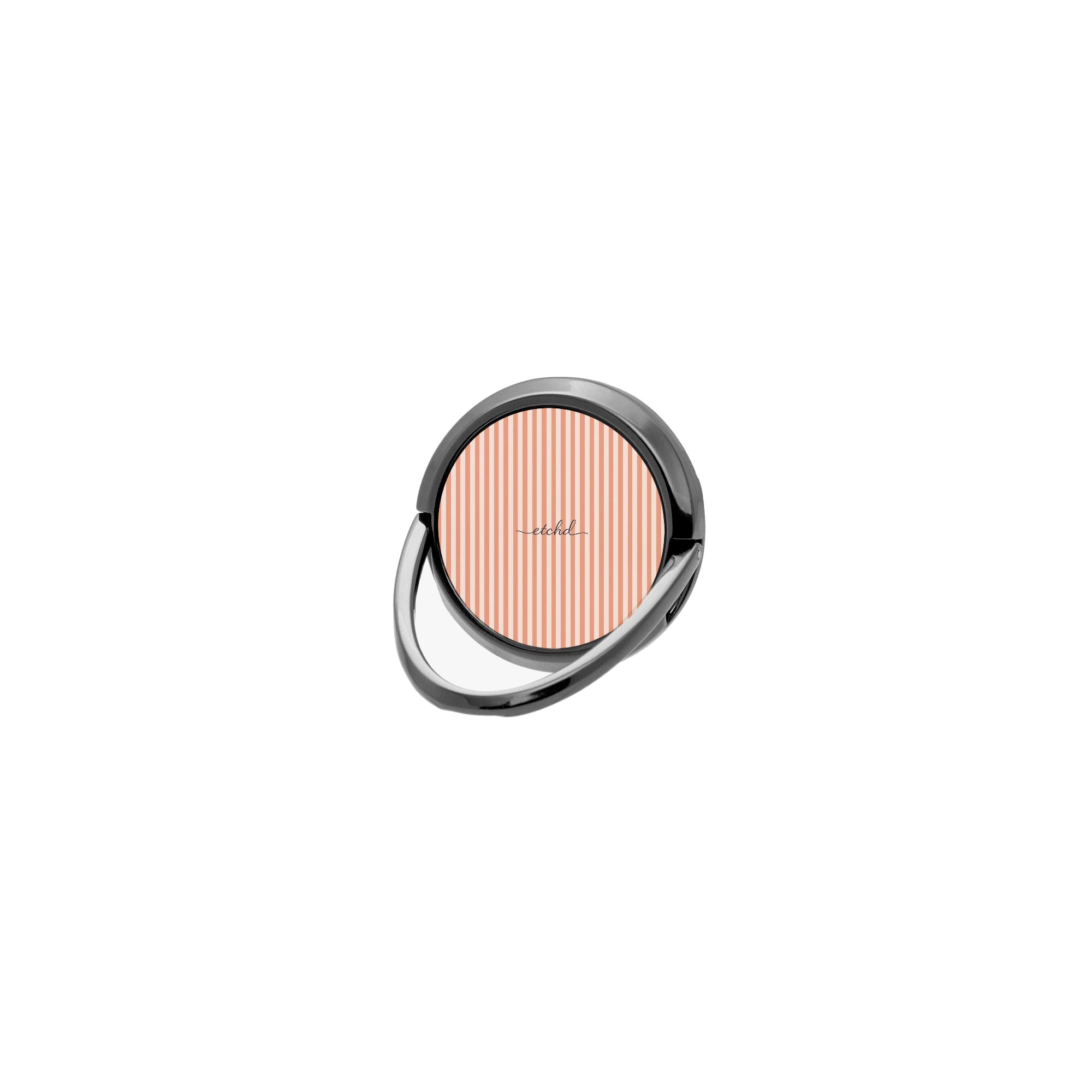 Coral & Cream Striped Phone Ring Holder by etchd