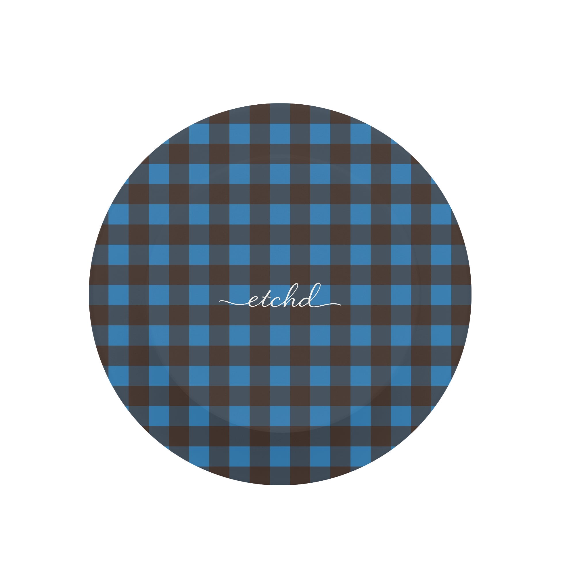 Cerulean & Espresso Gingham Phone Grip And Stand by etchd, view 2