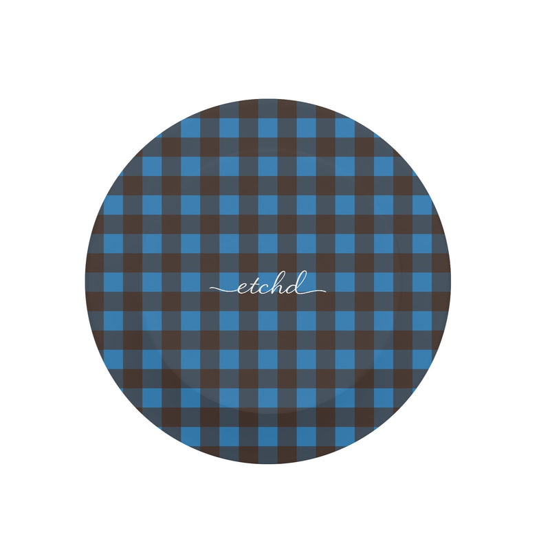 Cerulean & Espresso Gingham Handyhalterung und Ständer-zoom-