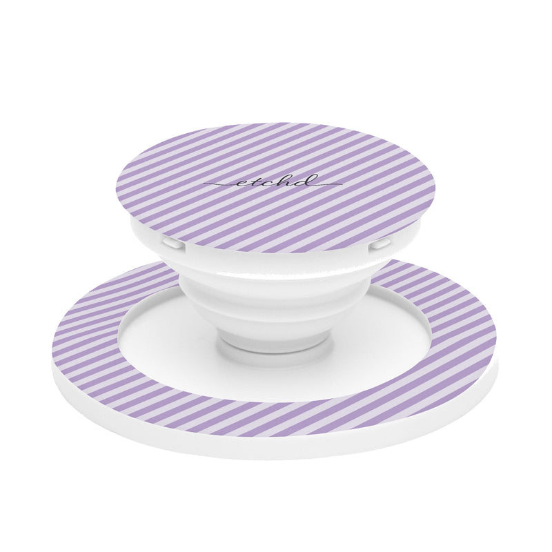 Lilac & Cream Striped Diagonal Handy-Halterung mit Ständer-zoom-