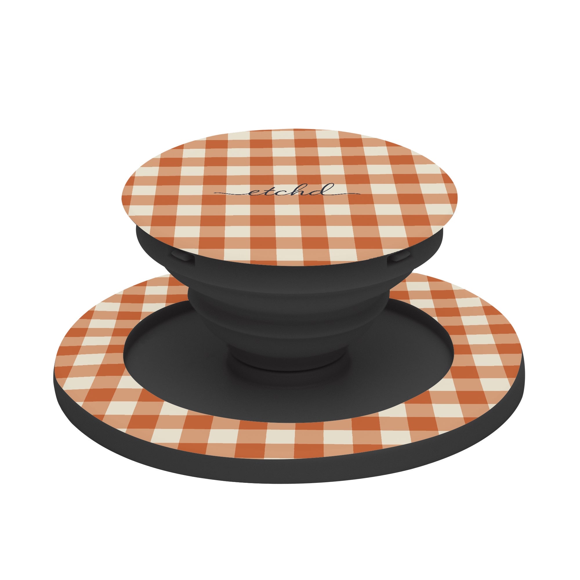 Terracotta Gingham Phone Grip And Stand by etchd, view 6