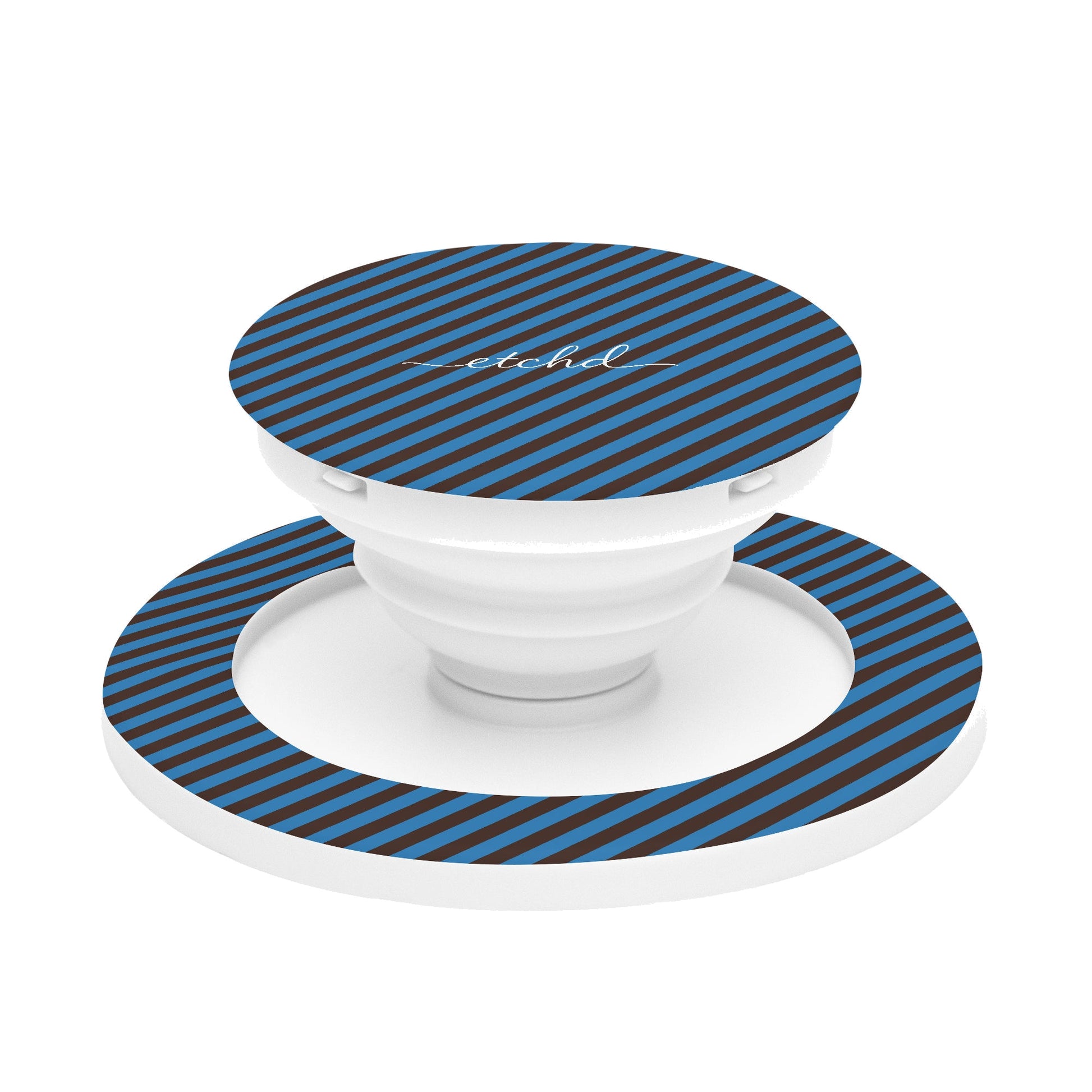 Espresso And Cerulean Diagonal Phone Grip And Stand by etchd