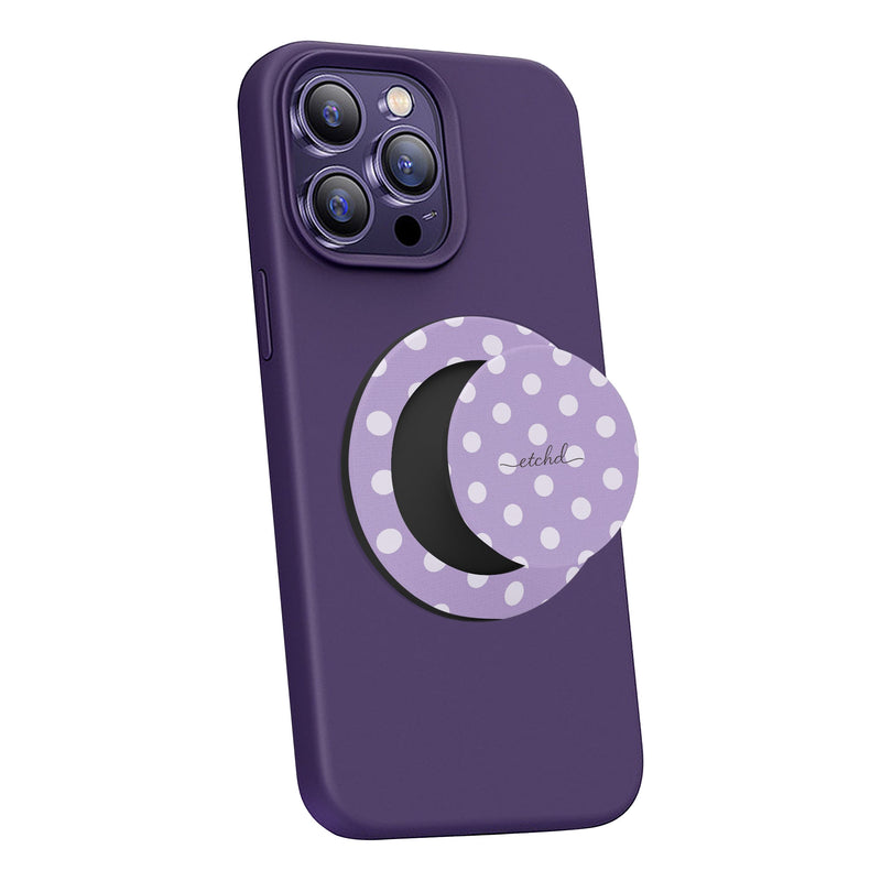 Cream & Lilac Polka Dot Handy-Halterung und Ständer-zoom-