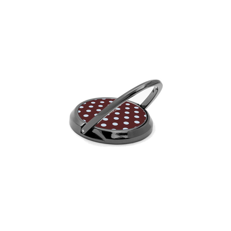 Cherry & Blue Polka Dot Handy-Ring-Halterung-zoom-