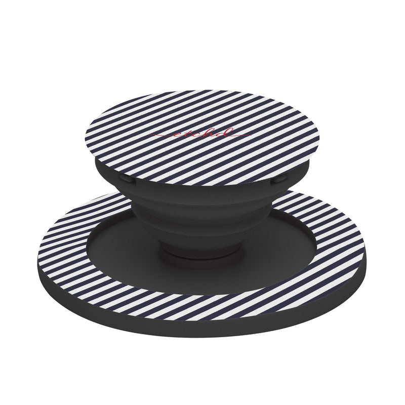 Navy And White Striped Diagonal Handy-Halterung und Ständer-zoom-