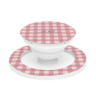 Blush & Cream Gingham Agarre y soporte para móvil