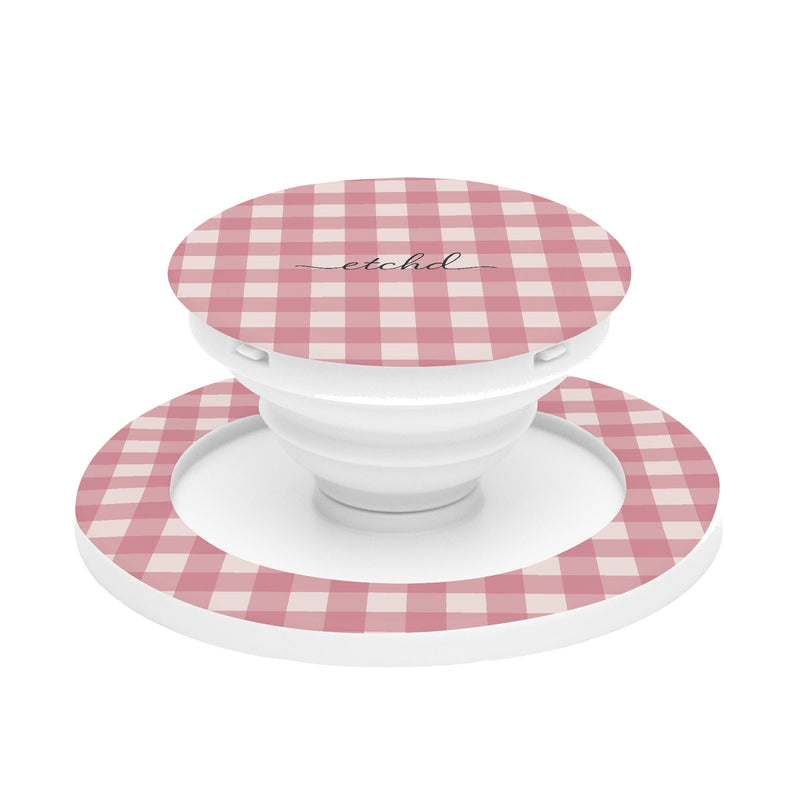 Blush & Cream Gingham Anneau de maintien et support-zoom-