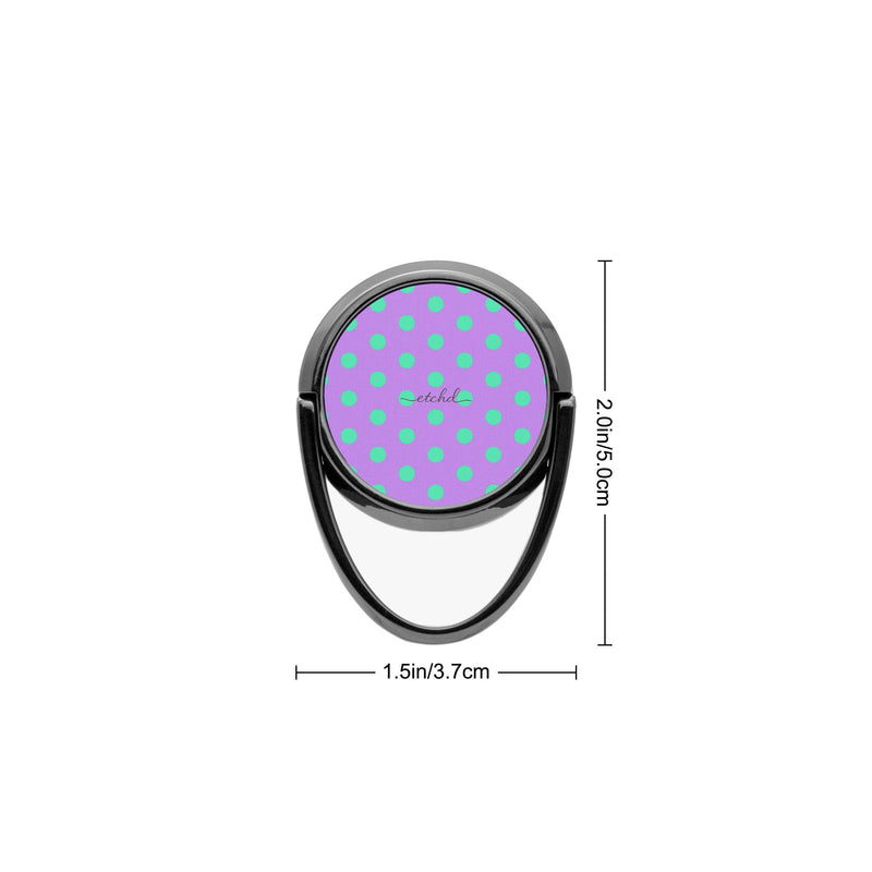 Hypermint And Lilac Polka Dot Phone Ring Holder-zoom-