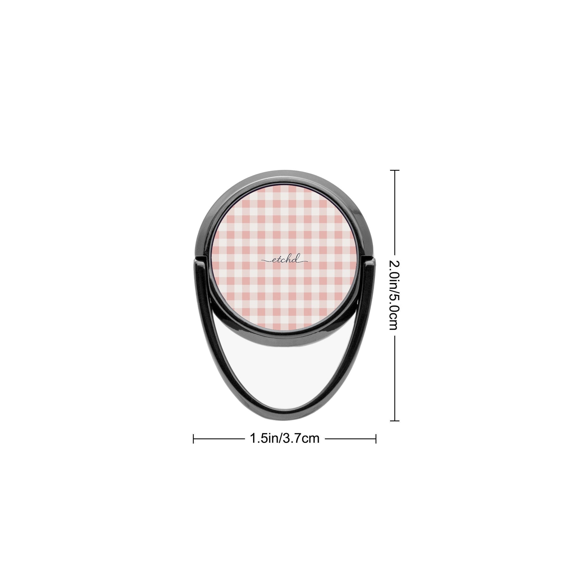 Blush & White Gingham Phone Ring Holder by etchd, view 3