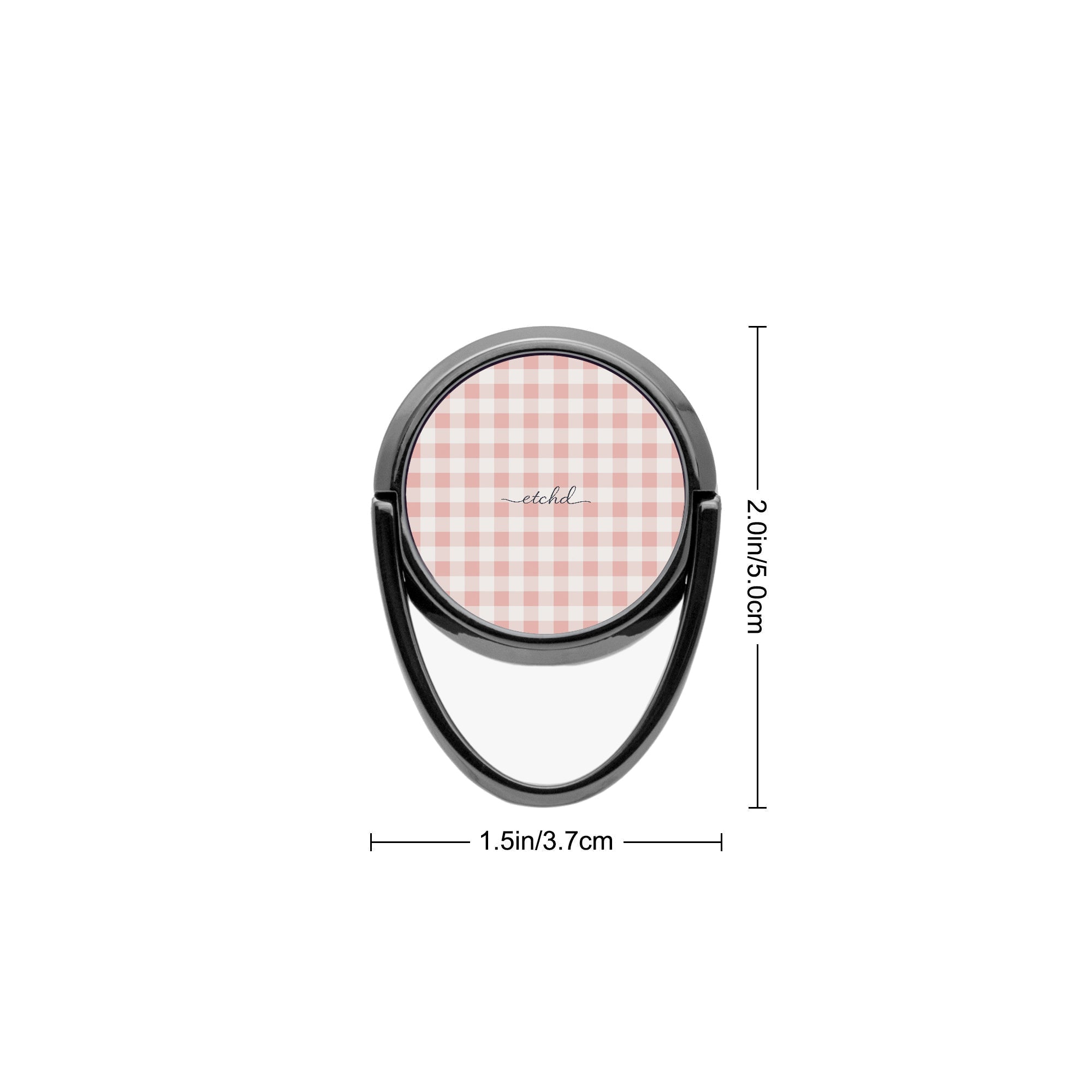 Blush & White Gingham Phone Ring Holder by etchd, view 3