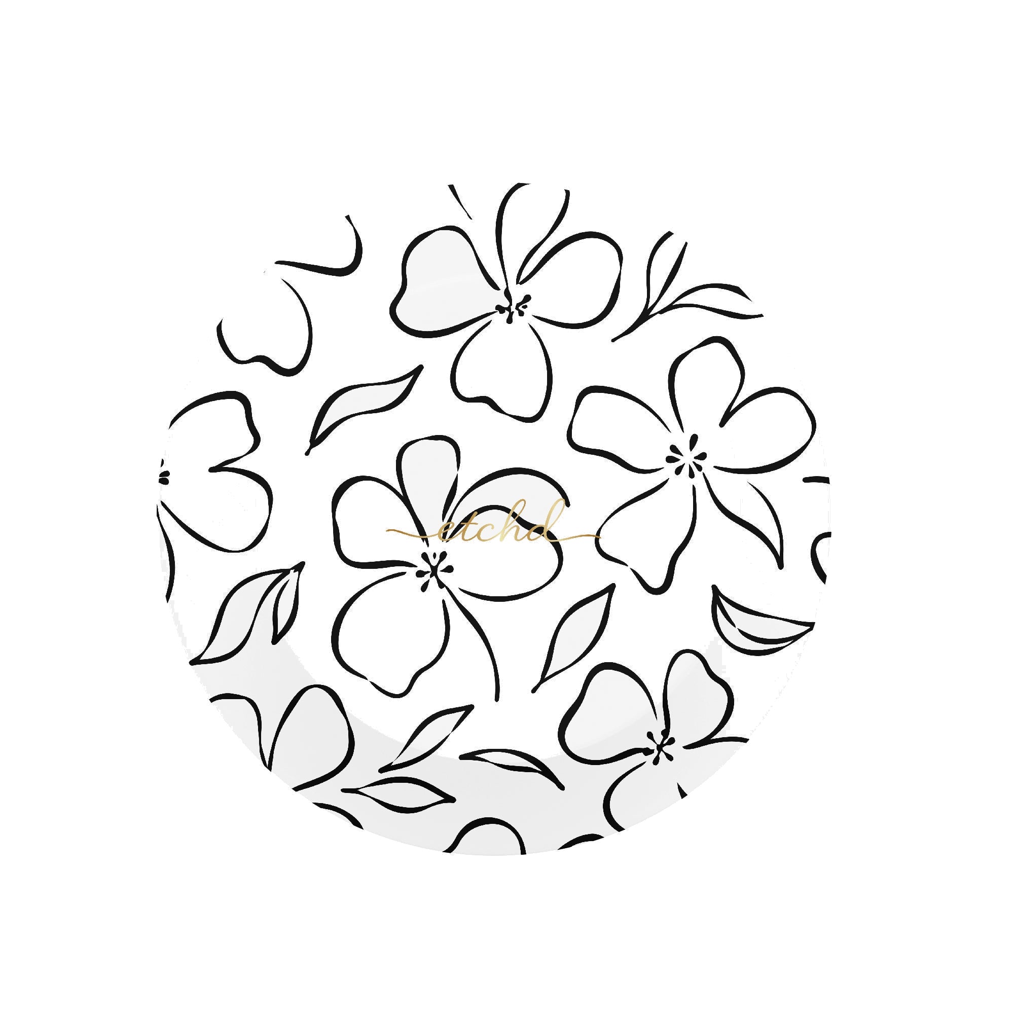 White & Black Floral Phone Grip And Stand by etchd, view 2