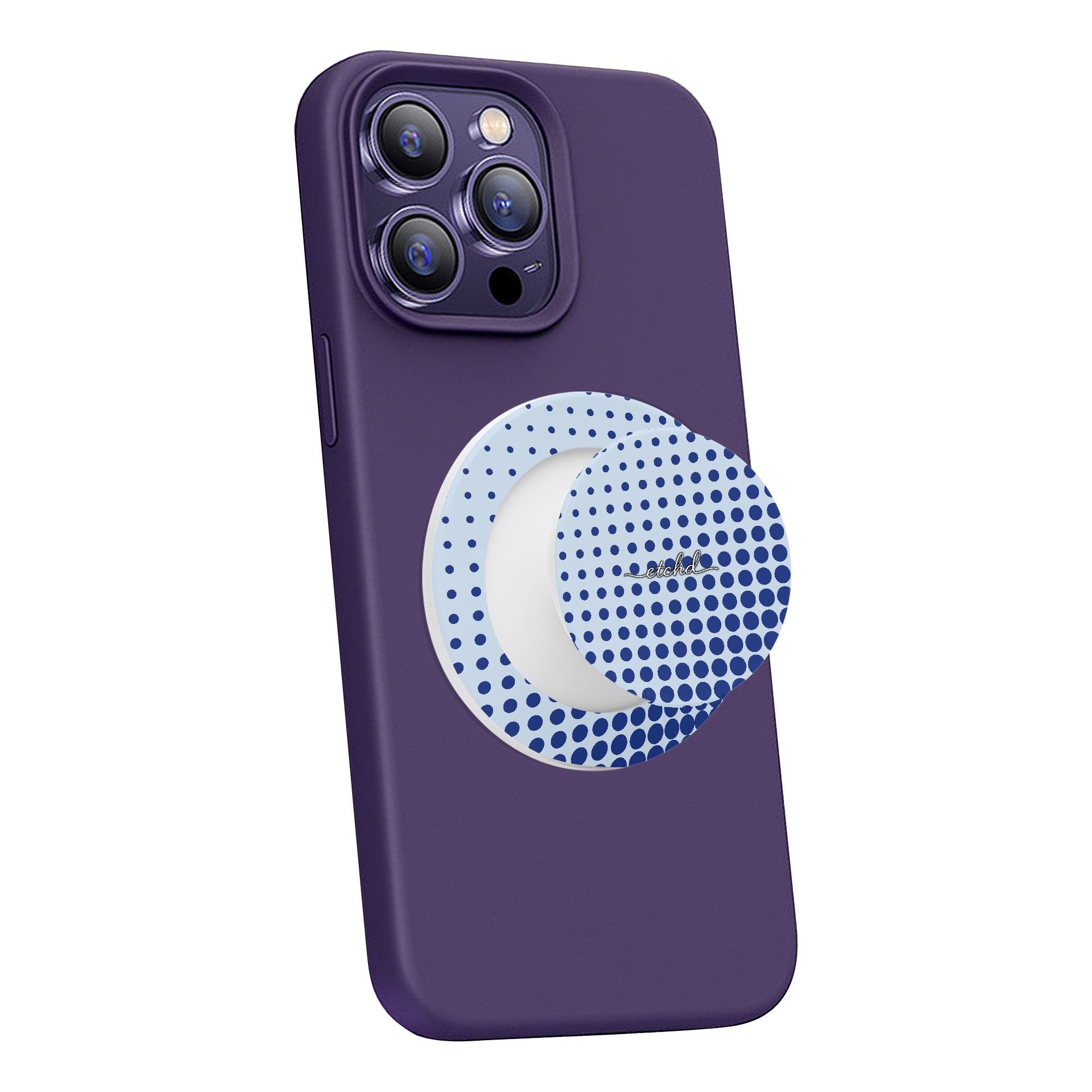 Cobalt Halftone Phone Grip And Stand by etchd, view 7