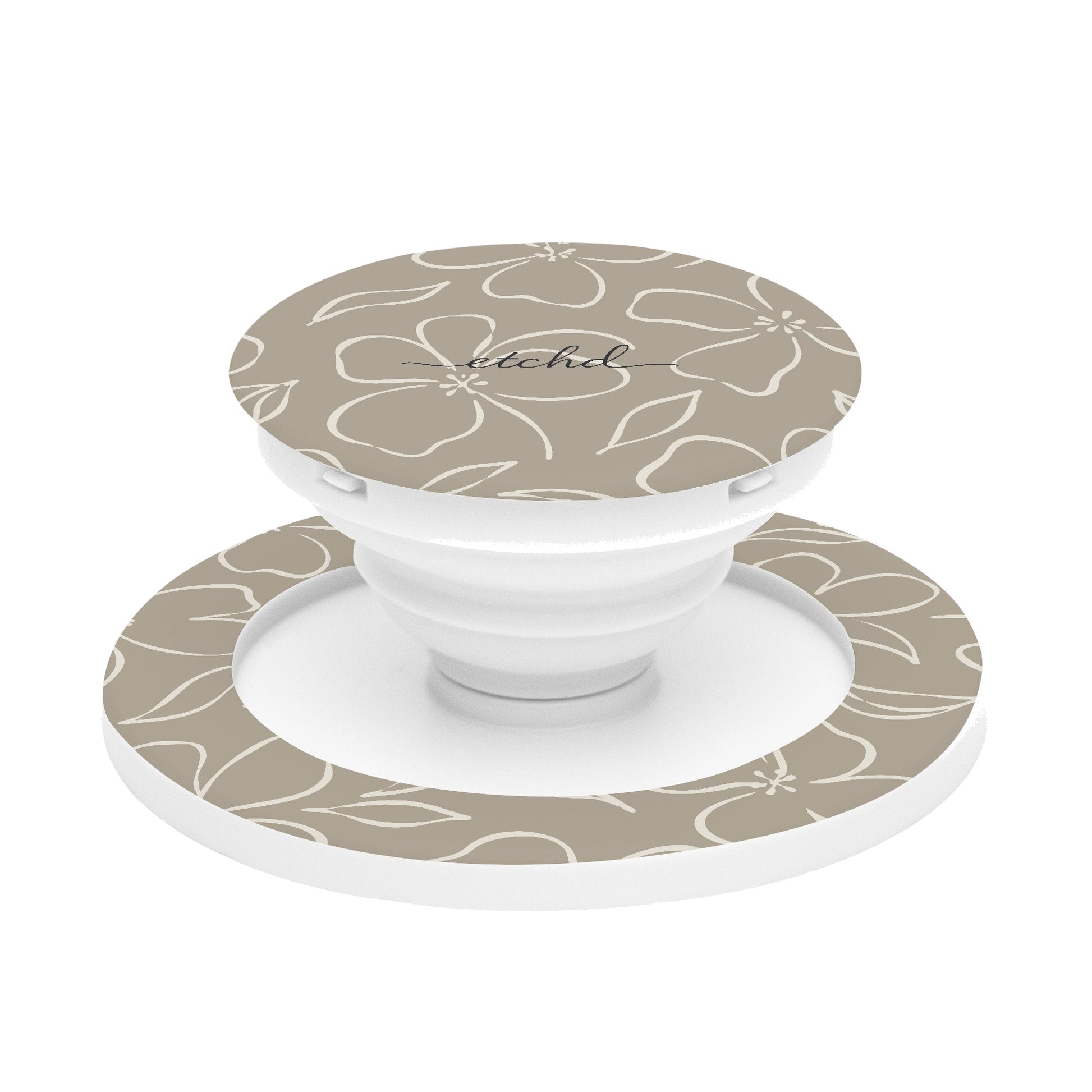 Neutral Floral Anello e supporto per telefono di etchd