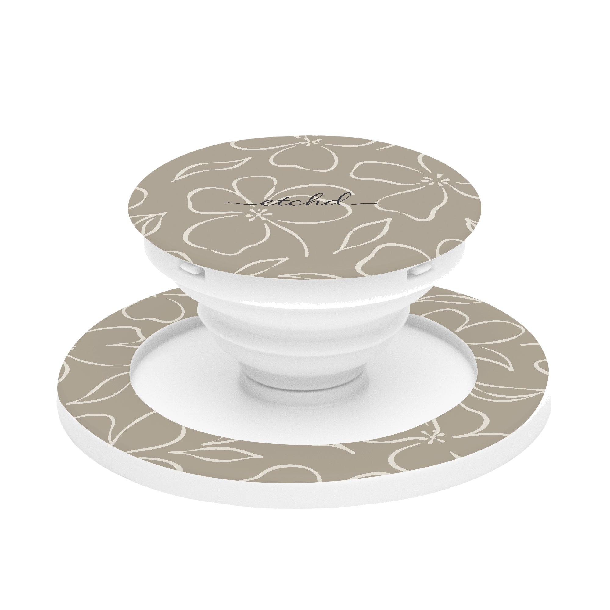 Neutral Floral Anello e supporto per telefono di etchd