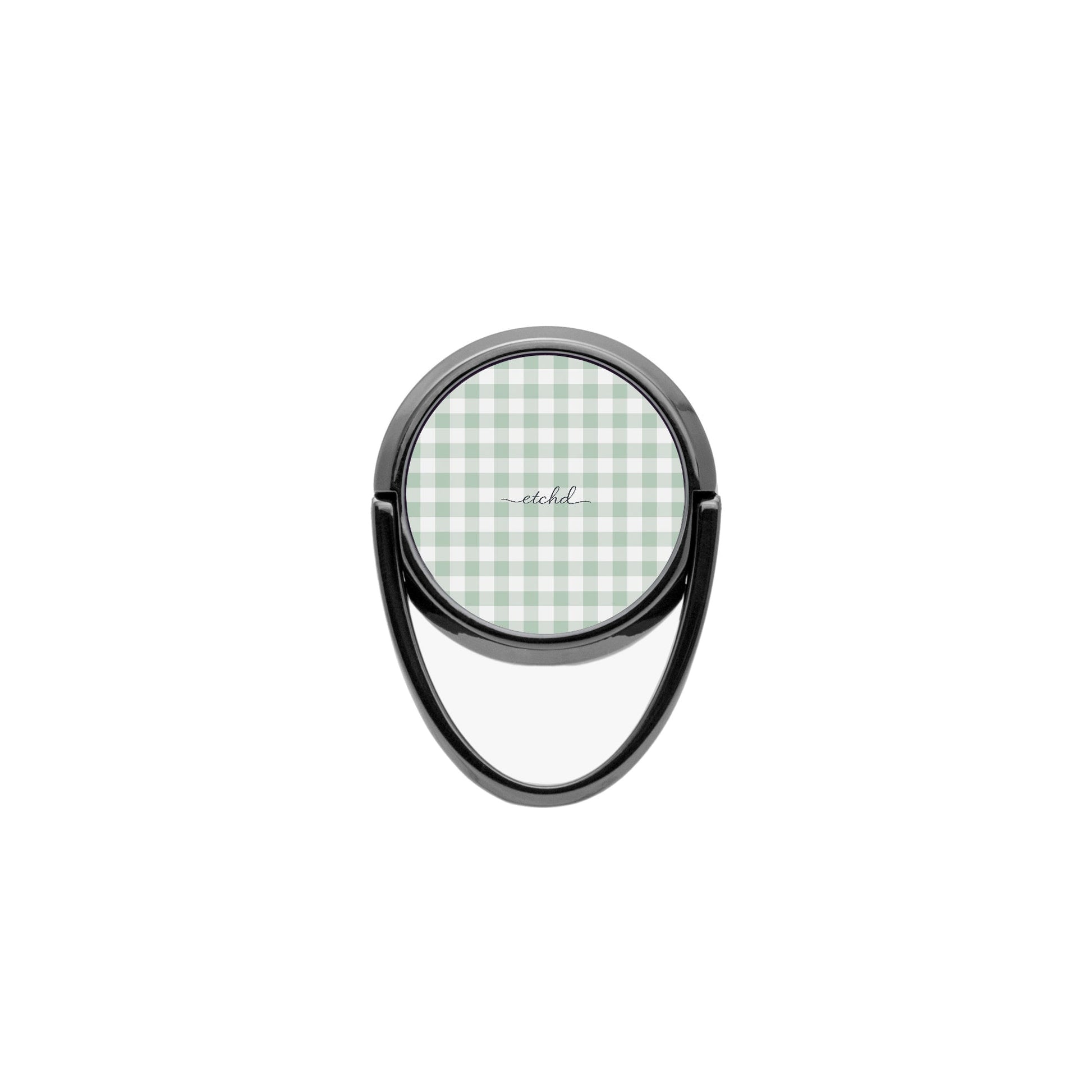 Sage & White Gingham Phone Ring Holder by etchd, view 4