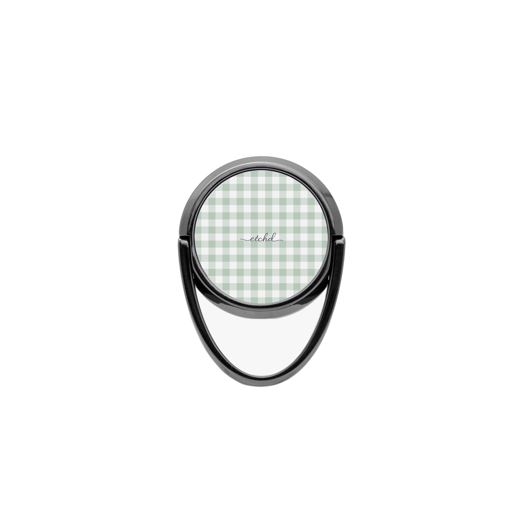 Sage & White Gingham Phone Ring Holder by etchd, view 4