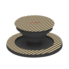 Butter Yellow And Brown Striped Diagonal Phone Grip And Stand by etchd, view 6