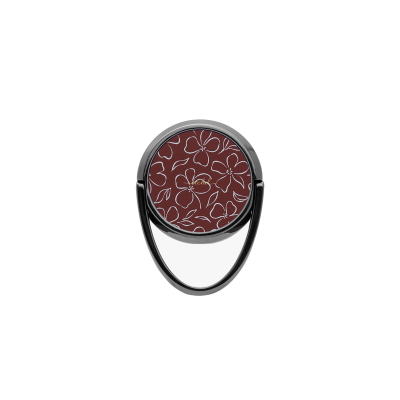 Blue & Cherry Floral Anillo soporte para móvil-zoom-