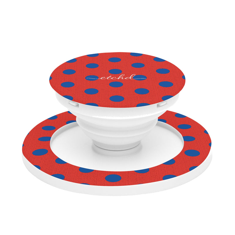 Cobalt And Poppy Polka Dot Phone Grip And Stand-zoom-