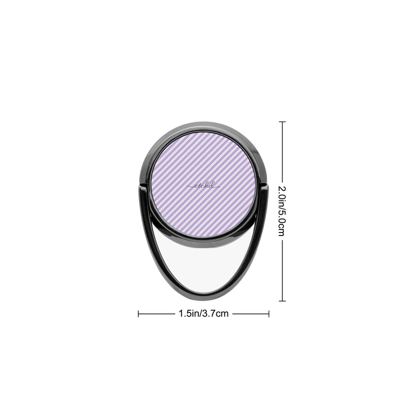 Lilac & Cream Striped Diagonal Handy-Ring-Halterung-zoom-
