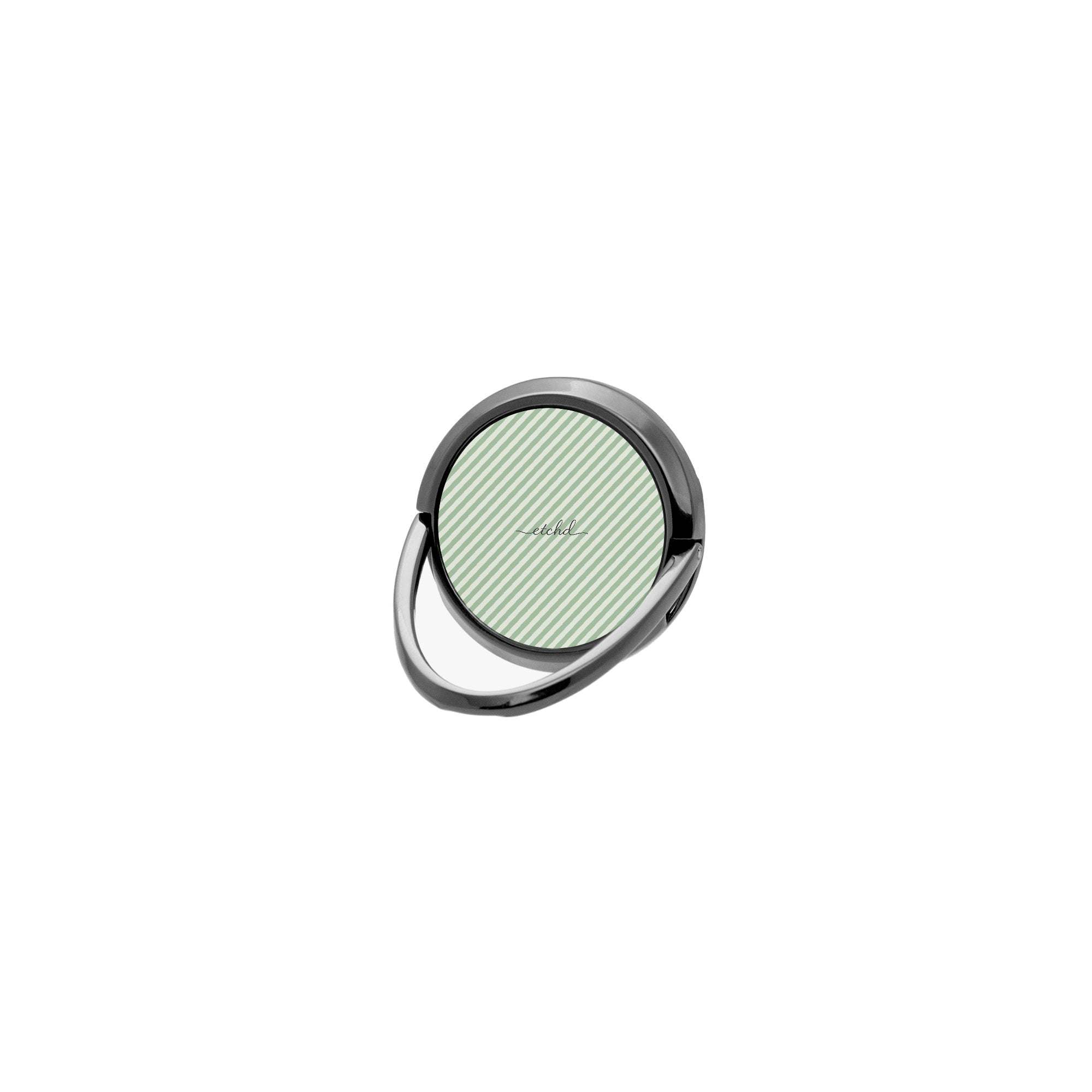 Sage & Cream Striped Diagonal Phone Ring Holder by etchd