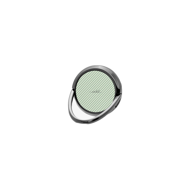 Sage & Cream Striped Diagonal Phone Ring Holder-zoom-