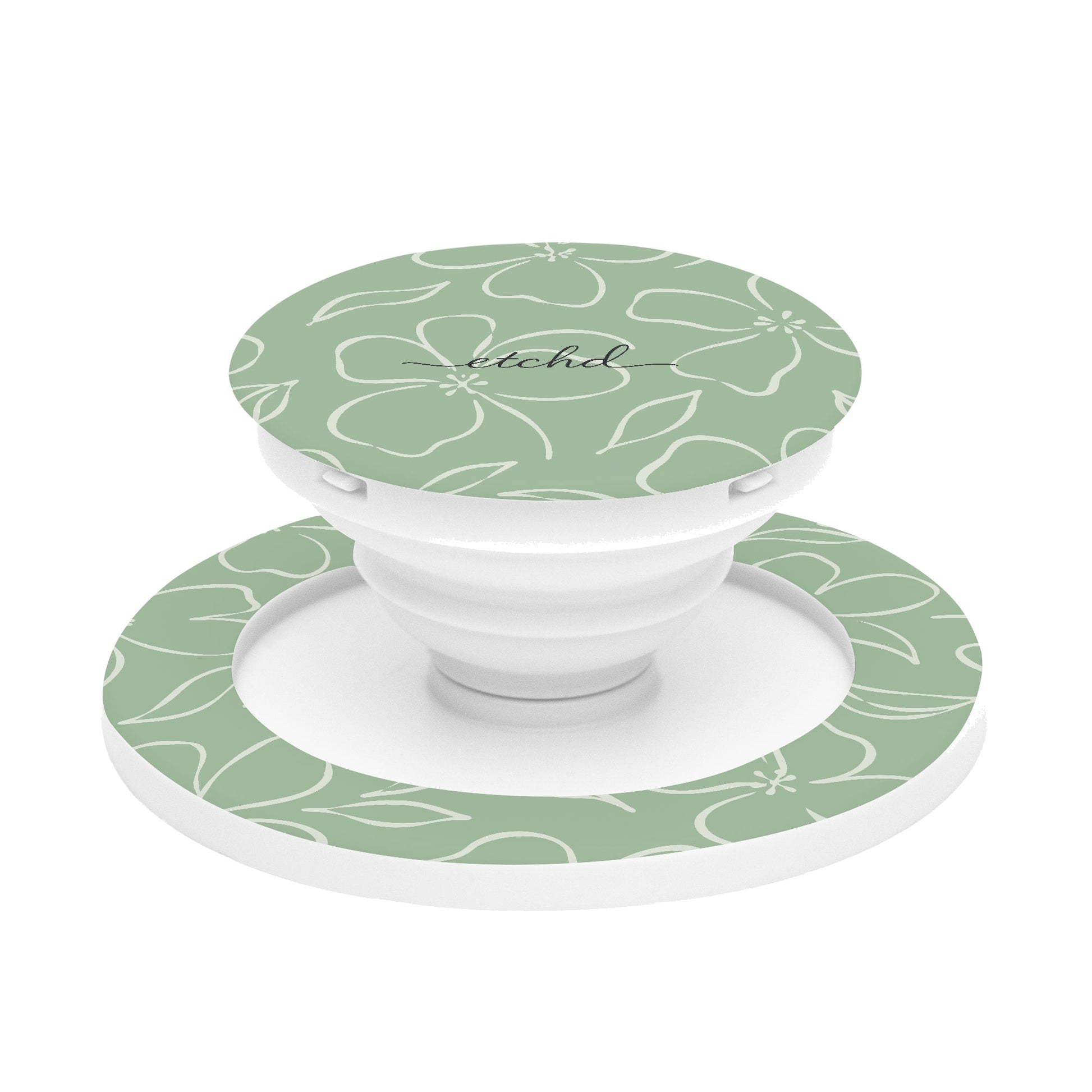 Sage & Cream Floral Anello e supporto per telefono di etchd