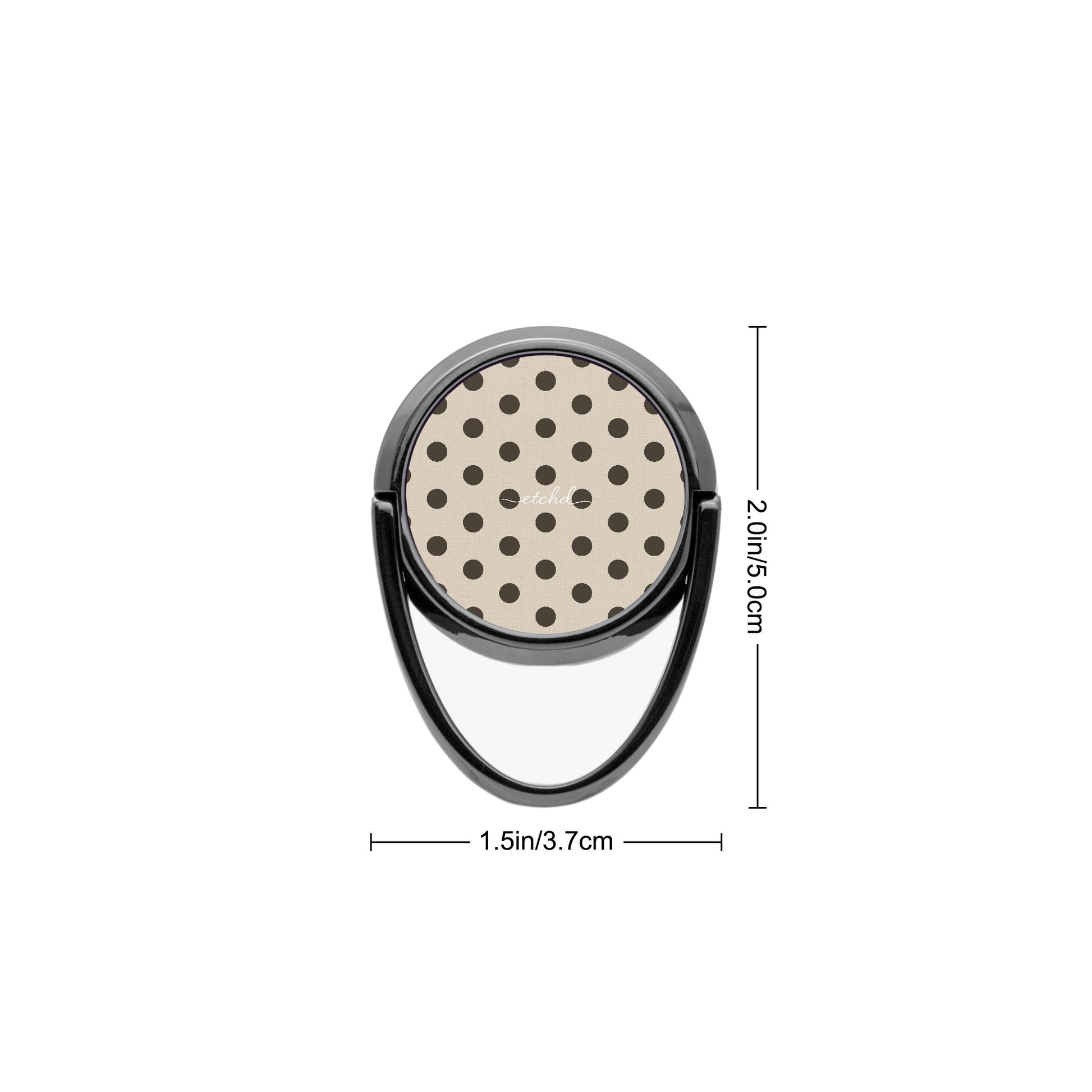 Brown Polka Dot Phone Ring Holder by etchd, view 3