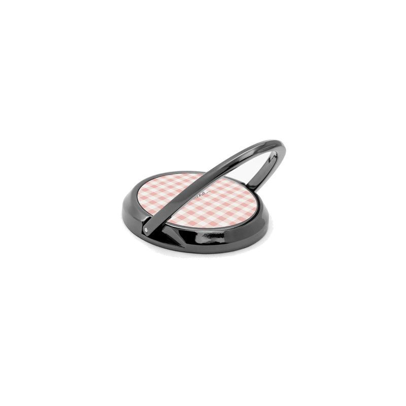 Blush & White Gingham Phone Ring Holder-zoom-