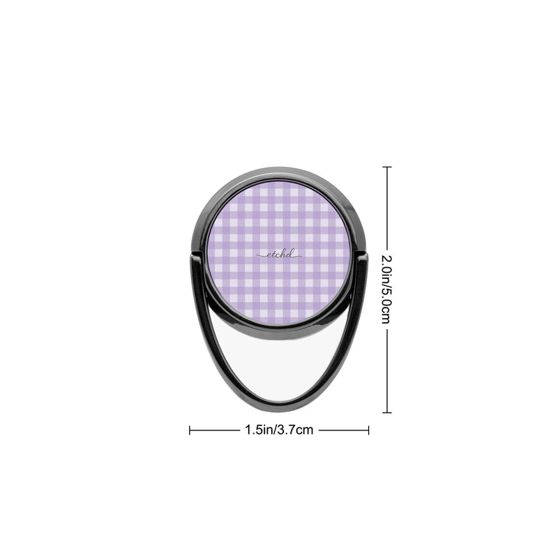 Lilac & Cream Gingham Anillo soporte para móvil-zoom-
