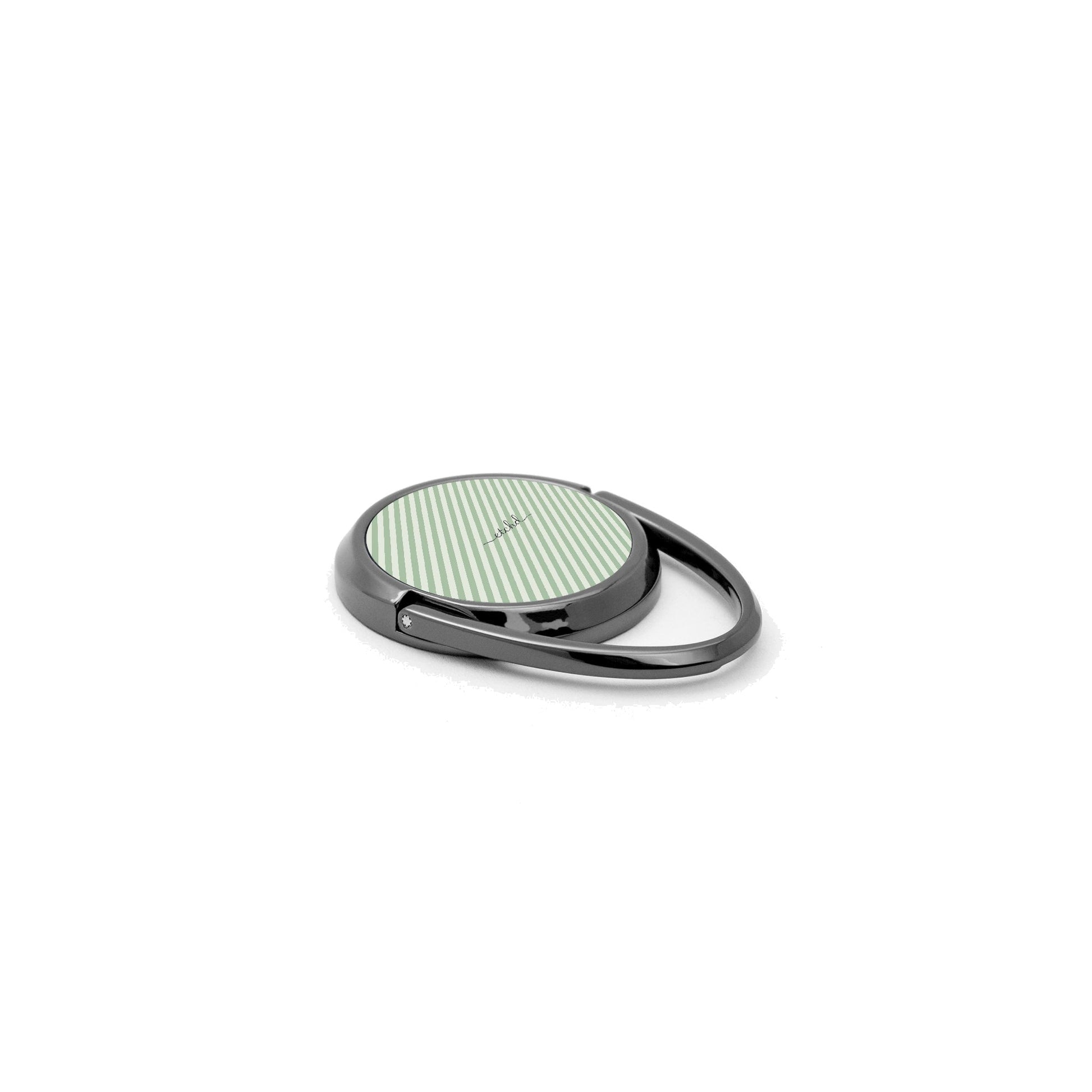 Sage & Cream Striped Diagonal Phone Ring Holder by etchd, view 2