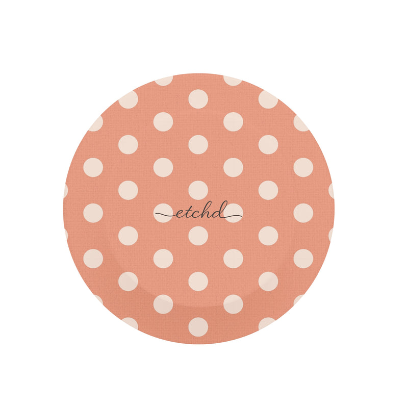 Cream & Coral Polka Dot Phone Grip And Stand-zoom-