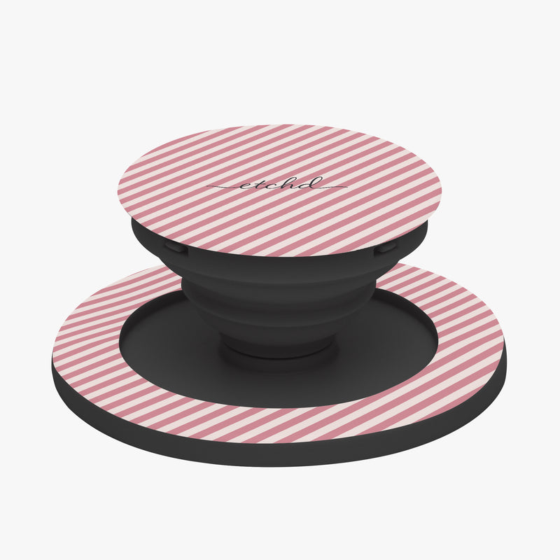 Blush & Cream Striped Diagonal Phone Grip And Stand-zoom-