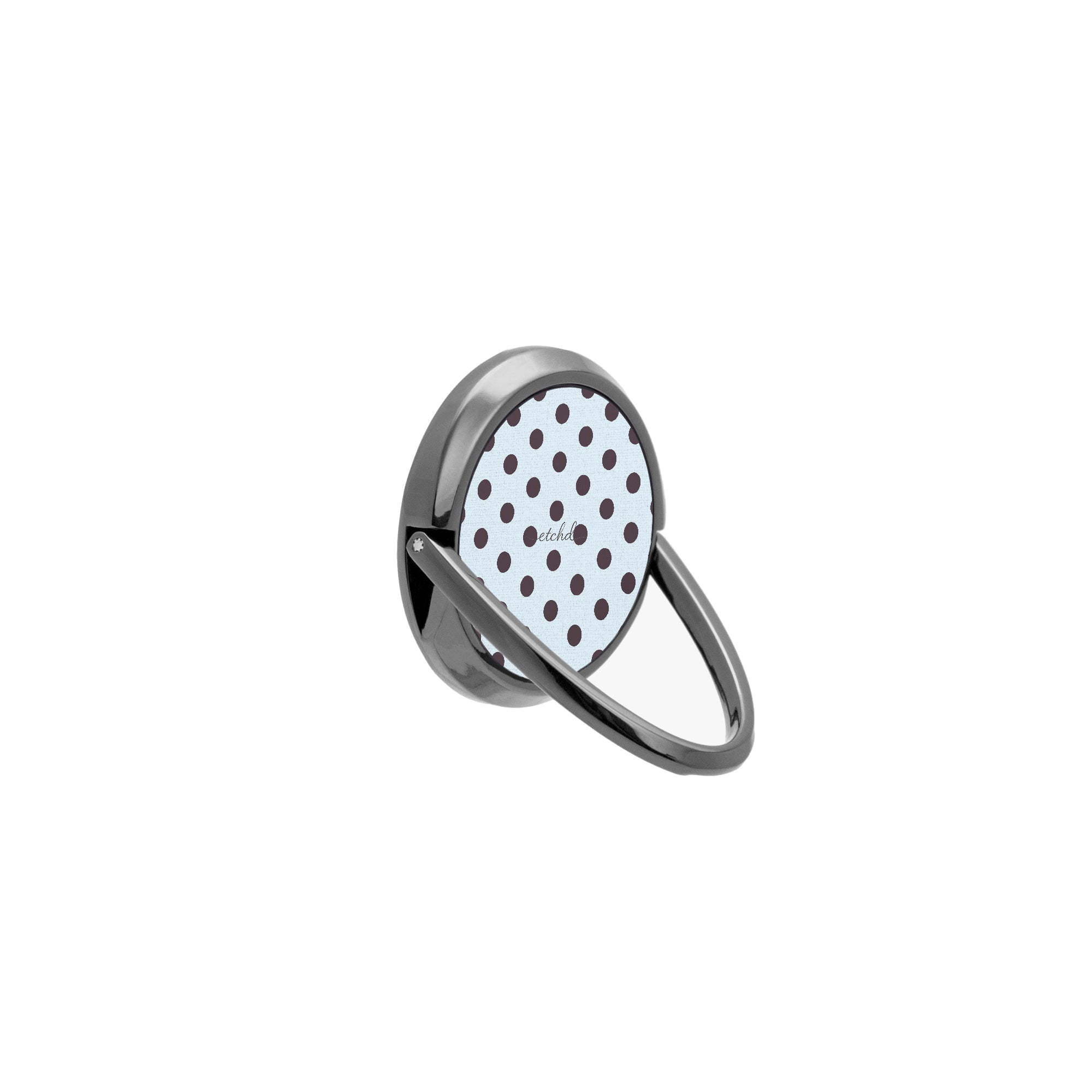 Plum And Blue Polka Dot Phone Ring Holder by etchd, view 8