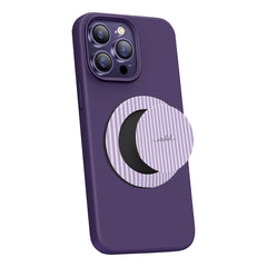 Lilac & Cream Striped Phone Grip And Stand by etchd, view 4