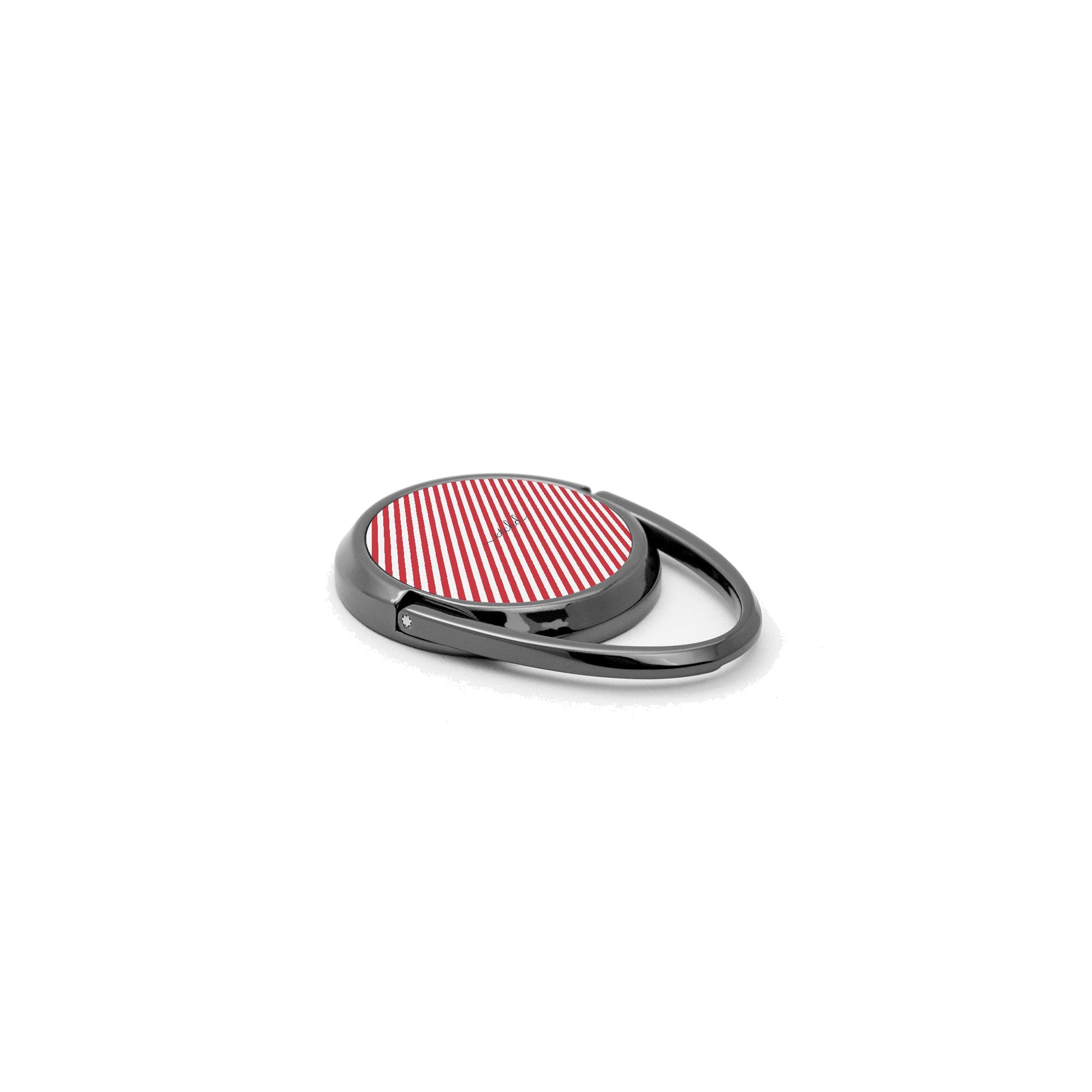 Classic Red & White Striped Diagonal Phone Ring Holder by etchd, view 2