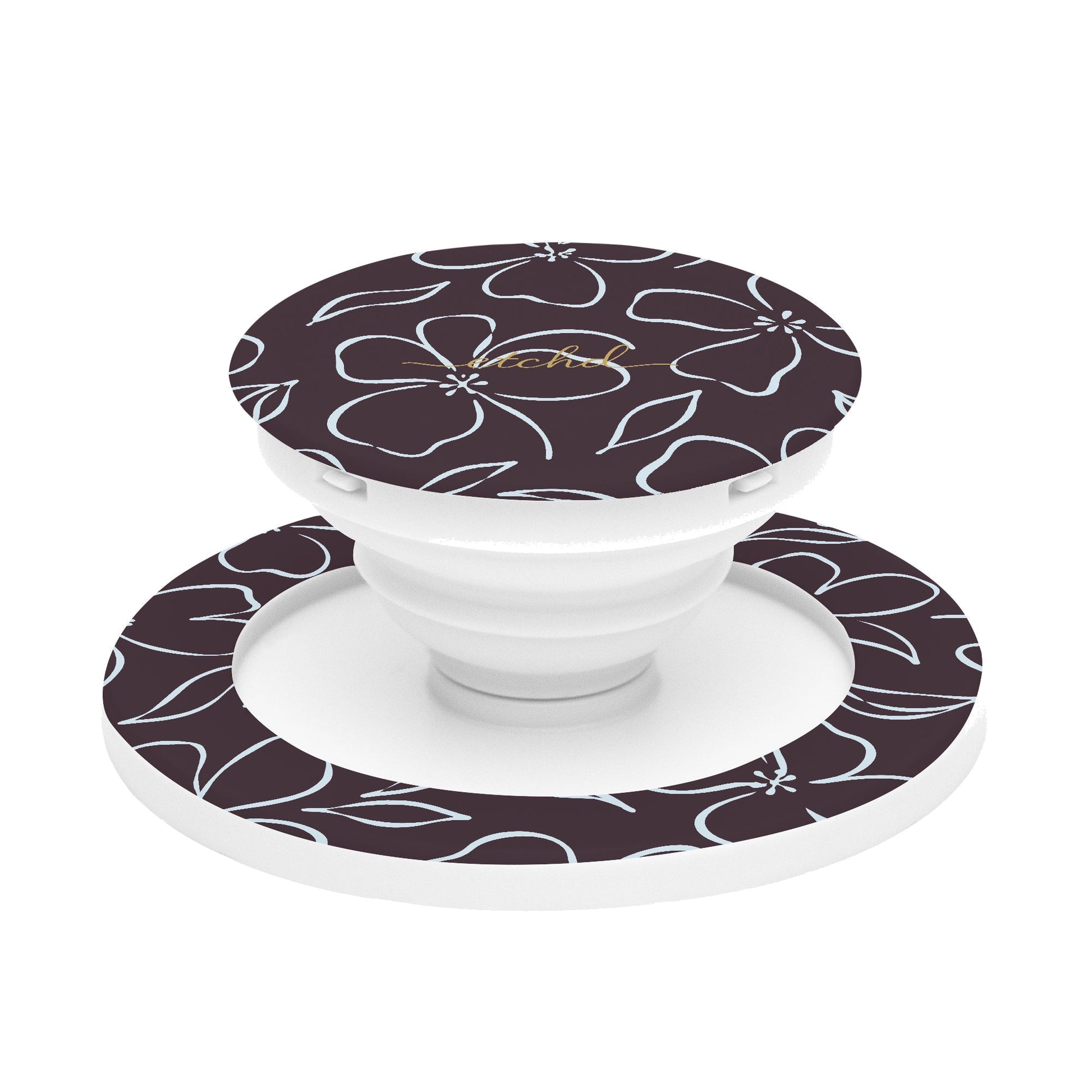 Plum & Blue Floral Phone Grip And Stand by etchd