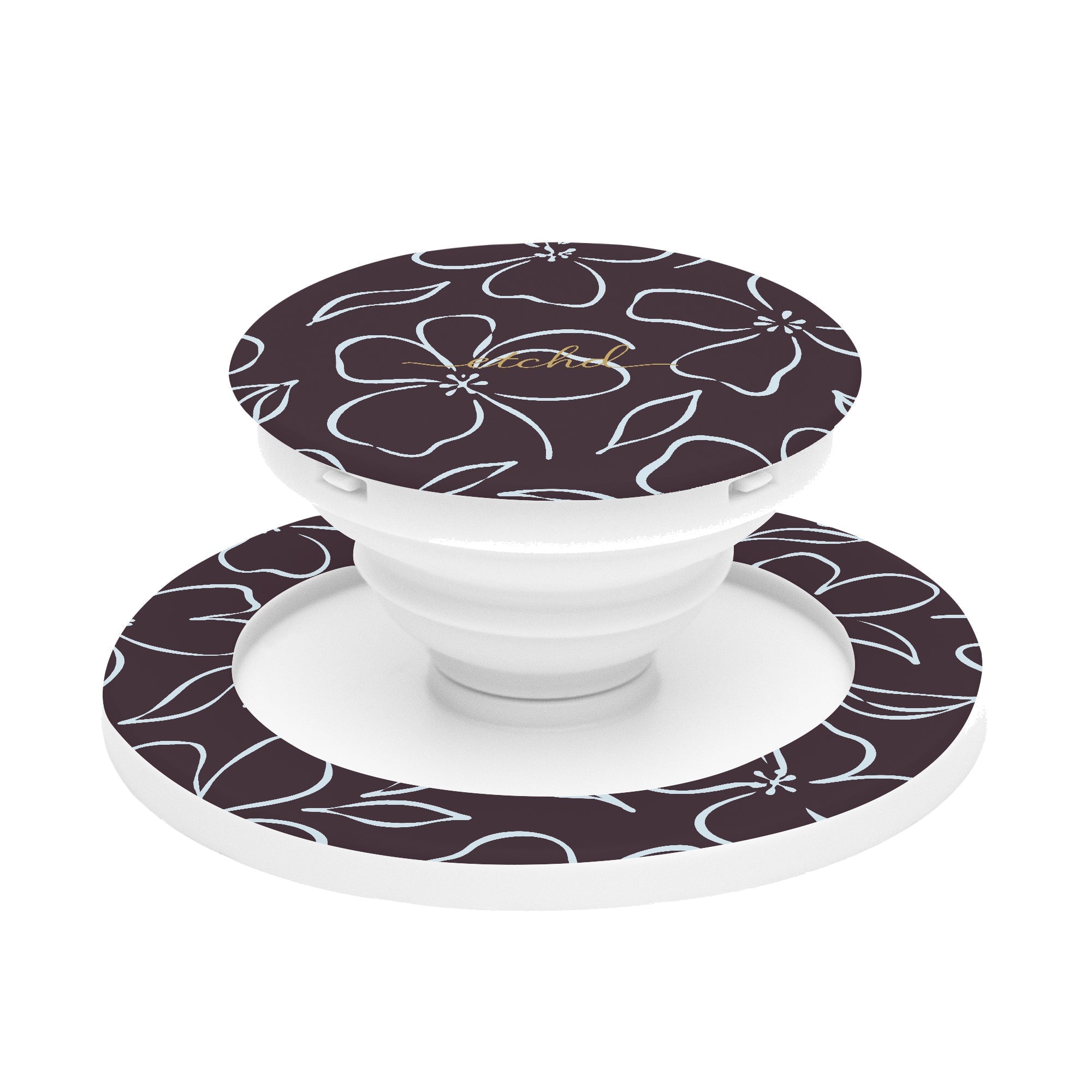 Plum & Blue Floral Phone Grip And Stand by etchd
