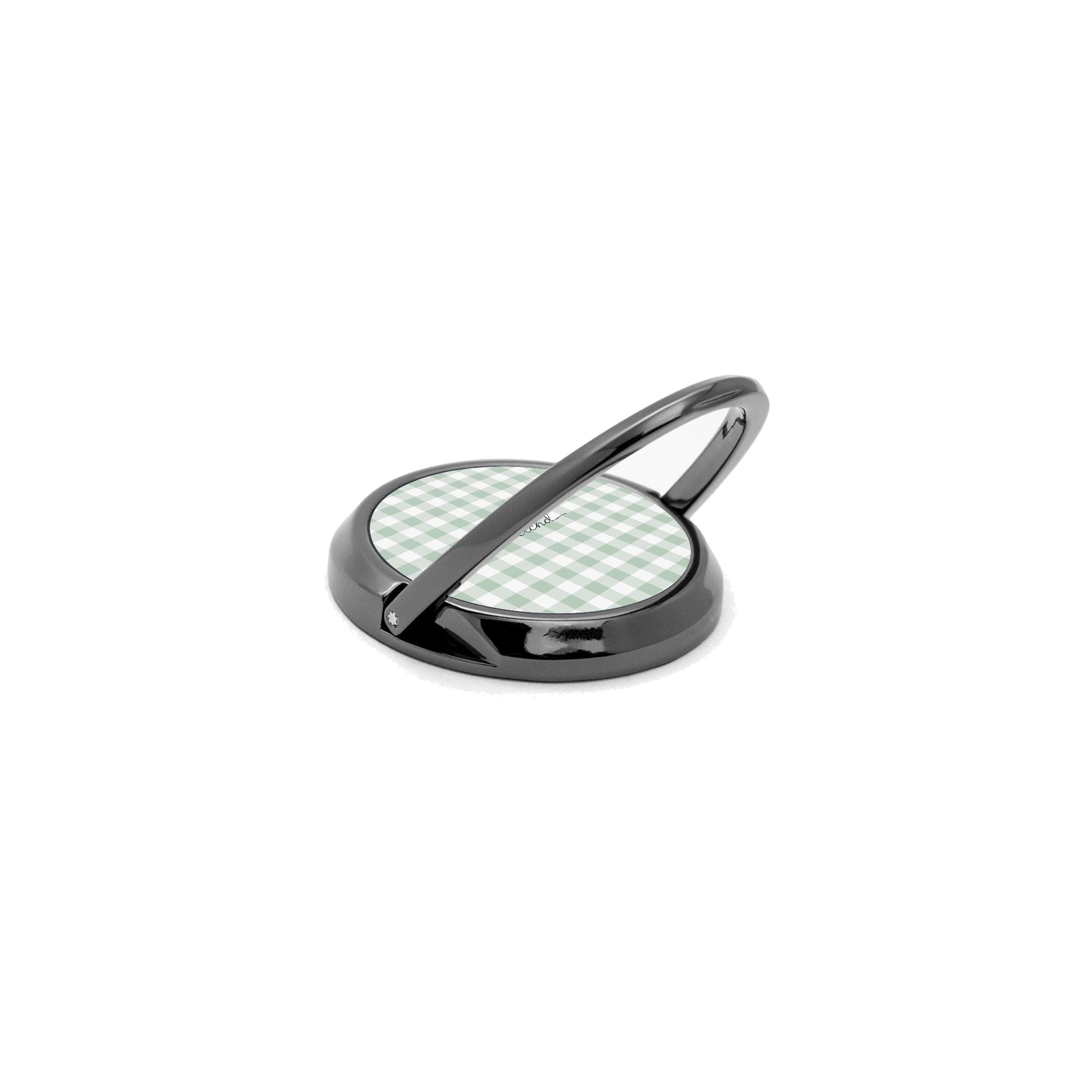 Sage & White Gingham Phone Ring Holder by etchd, view 5