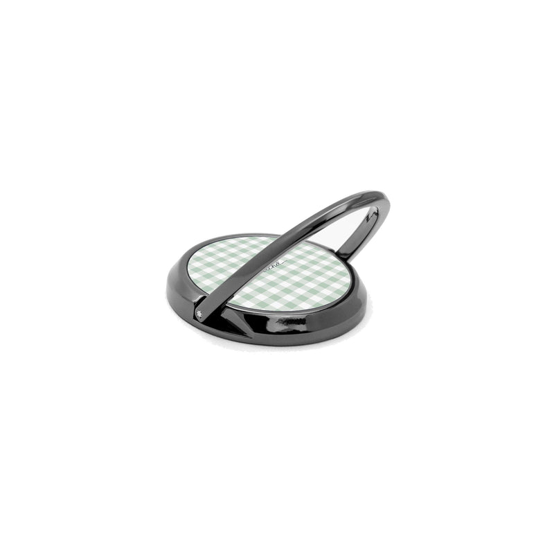 Sage & White Gingham Ring Handyhalterung-zoom-