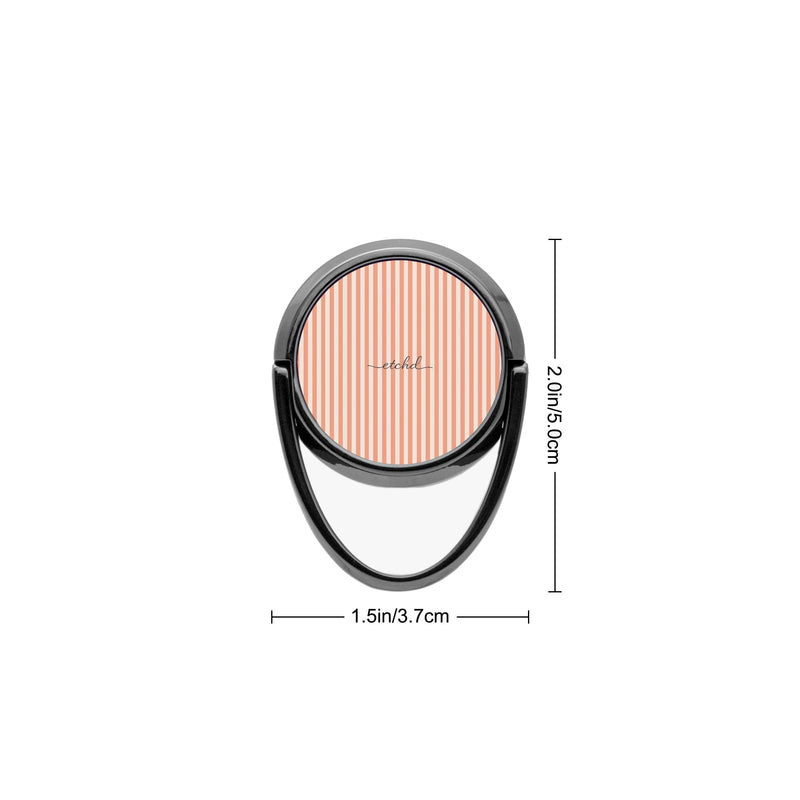 Coral & Cream Striped Handy-Ring-Halterung-zoom-