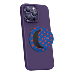 Poppy And Cobalt Polka Dot Phone Grip And Stand by etchd, view 4