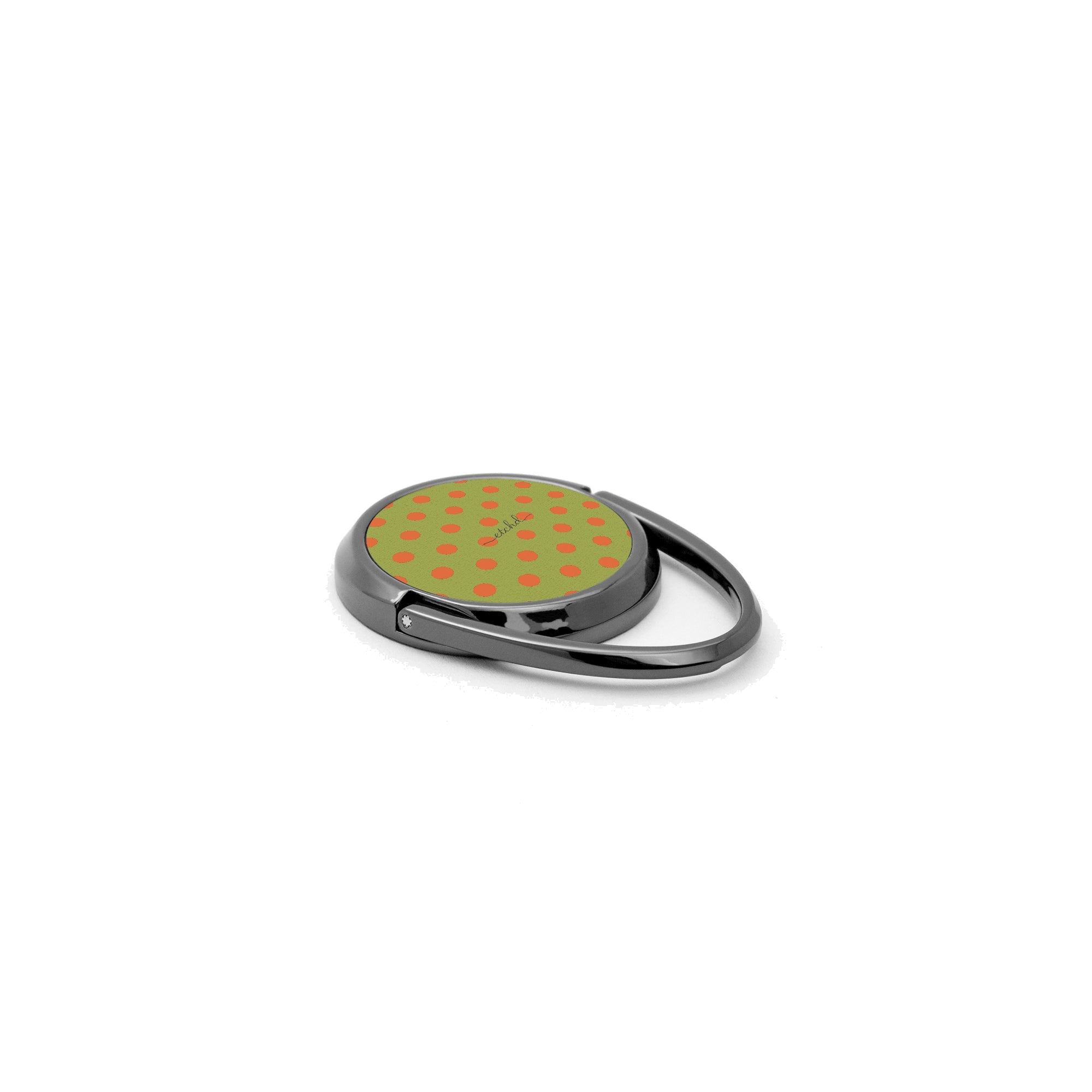 Persimmon And Wasabi Polka Dot Phone Ring Holder by etchd, view 2