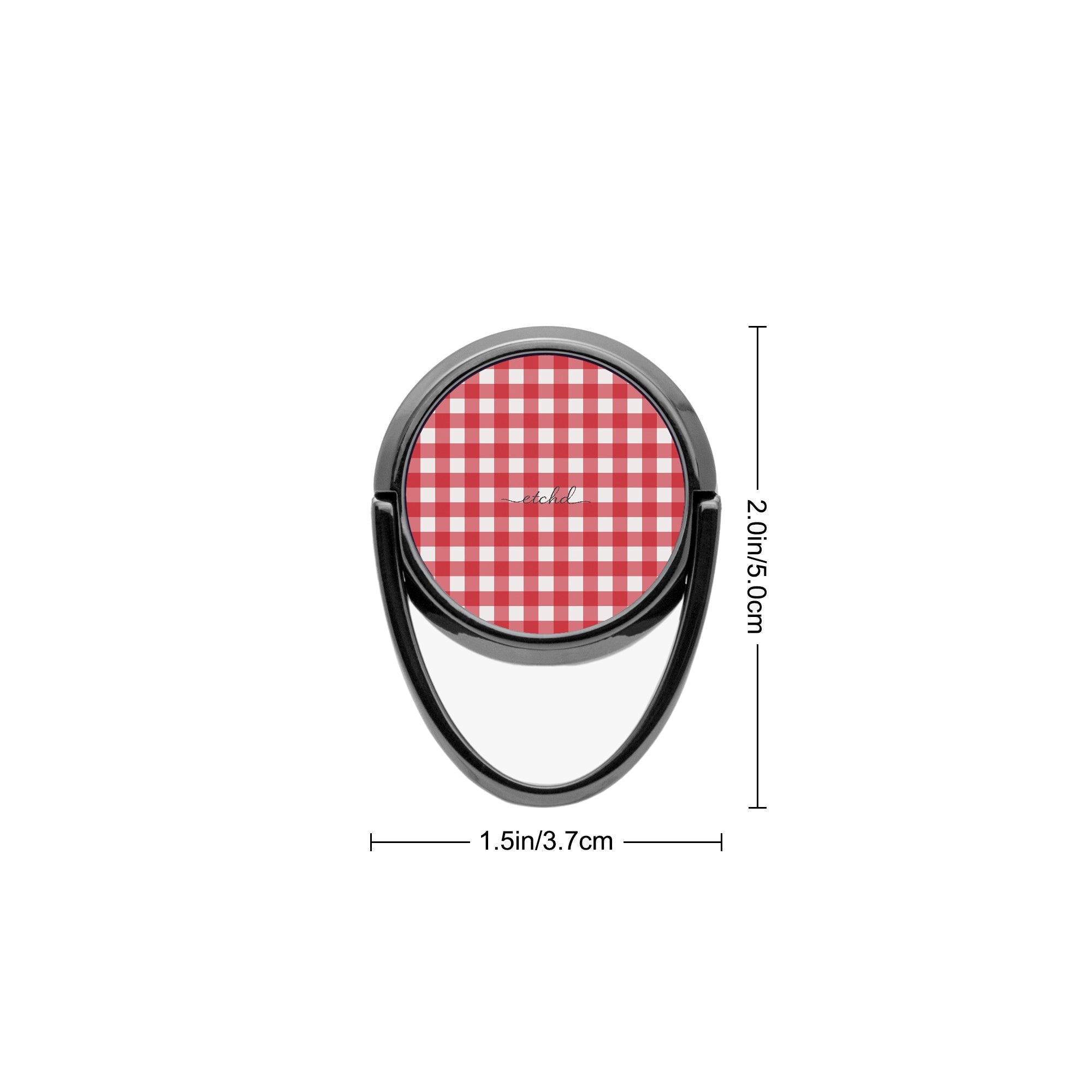 Classic Red & White Gingham Phone Ring Holder by etchd, view 3