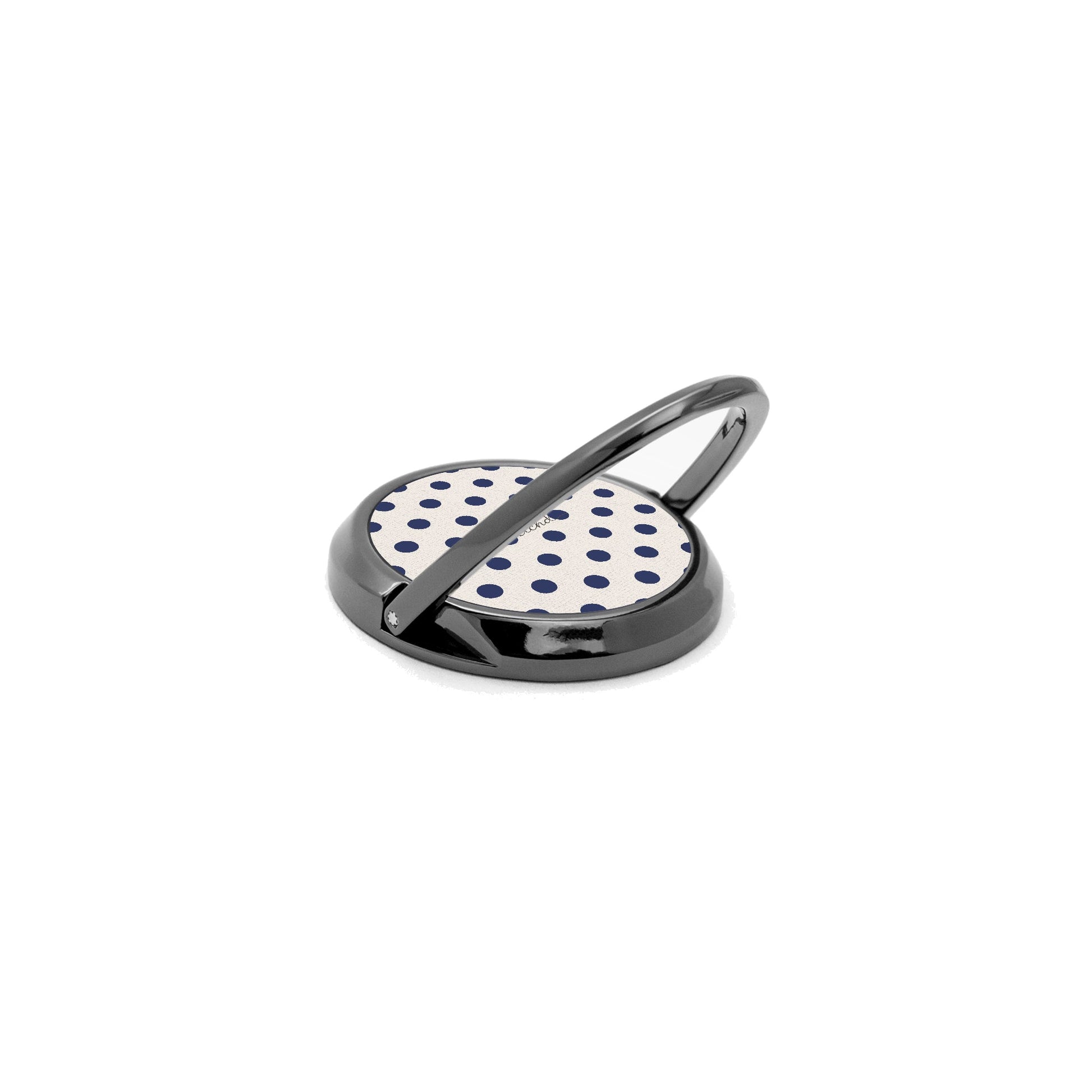 Navy & Cream Polka Dot Phone Ring Holder by etchd, view 5